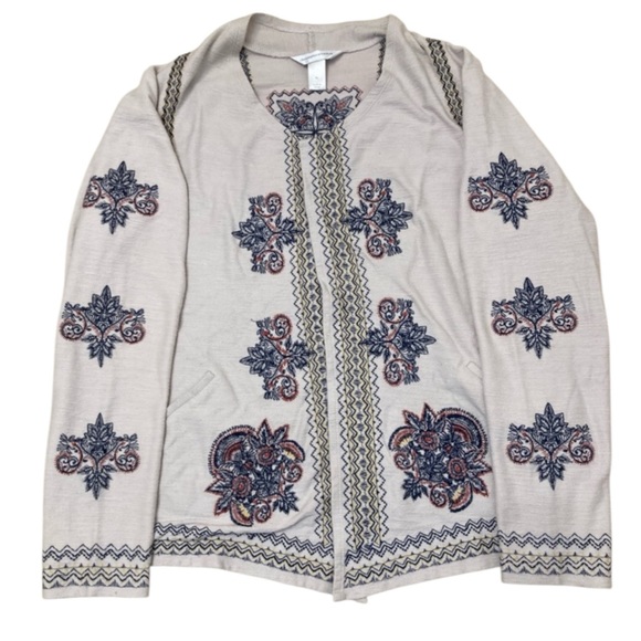 Christopher & Banks Sweaters - Christopher & Banks Paisley Floral Embroidered Cardigan Sweater Fall Women’s XL